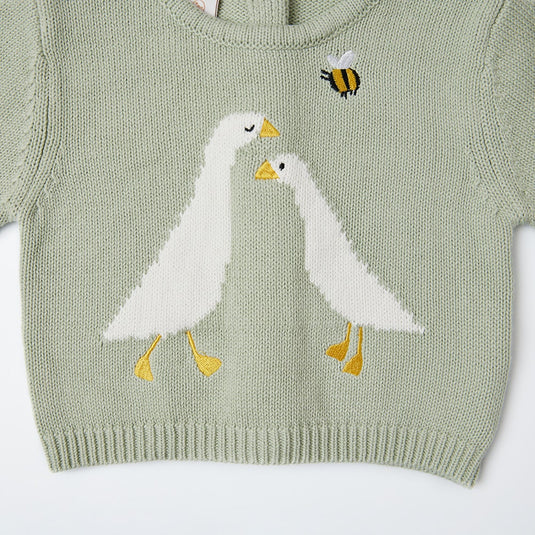 Jersey de punto grueso para niño con estampado nórdico