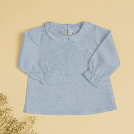 Camisa niño algodón azul