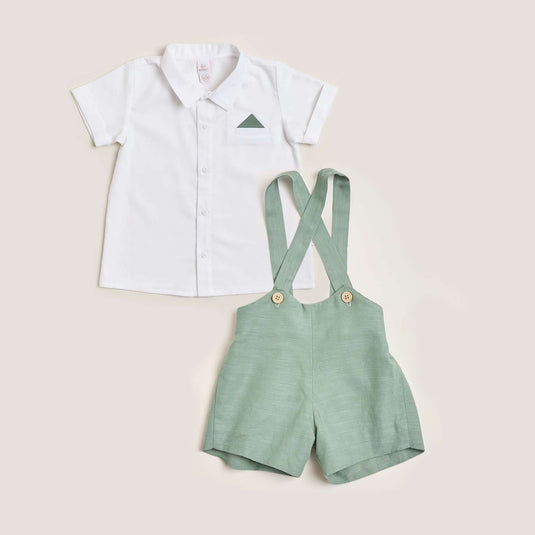 Paquete camisa y overall verde niño