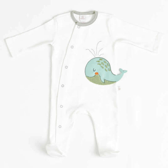 Pijama infantil azul con estampado de ballena 3D