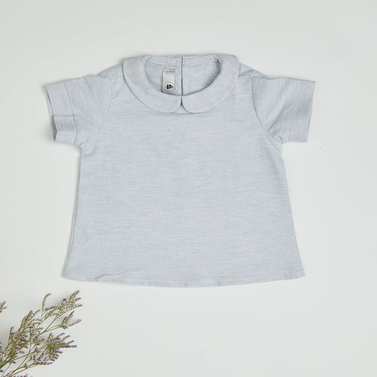 Camisa niño algodón azul