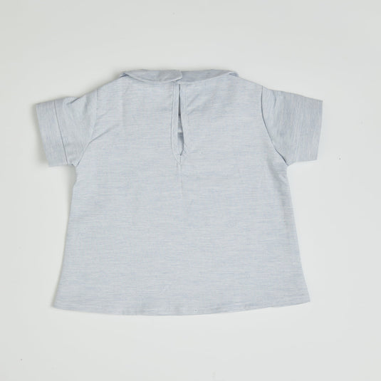 Camisa niño algodón azul