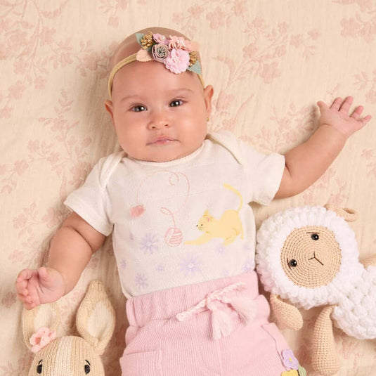 Paquete body bordado y leggin niña