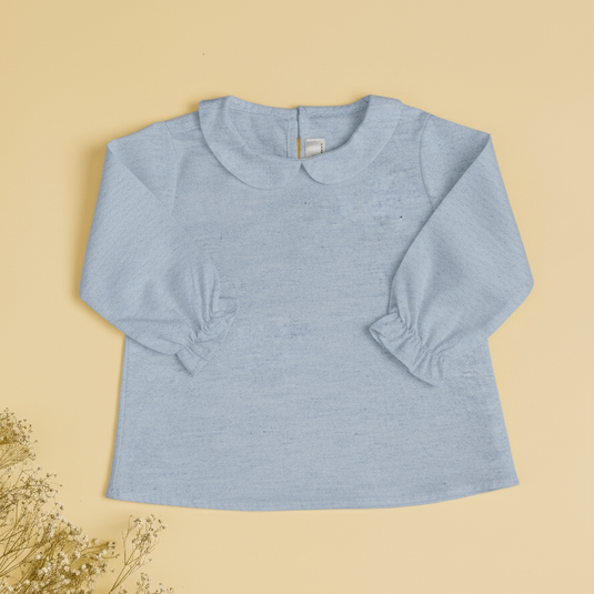 Camisa niño algodón azul