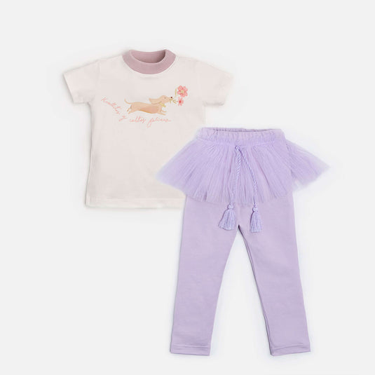 Paquete camiseta y leggin tutú niña