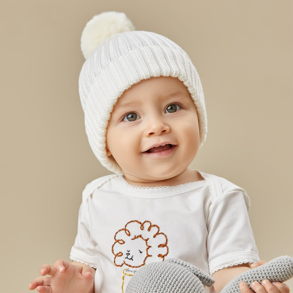 Pompón Gorro Lana Recien Nacido Pompones Gorras De Ganchillo Para