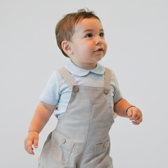 Camisa niño algodón azul