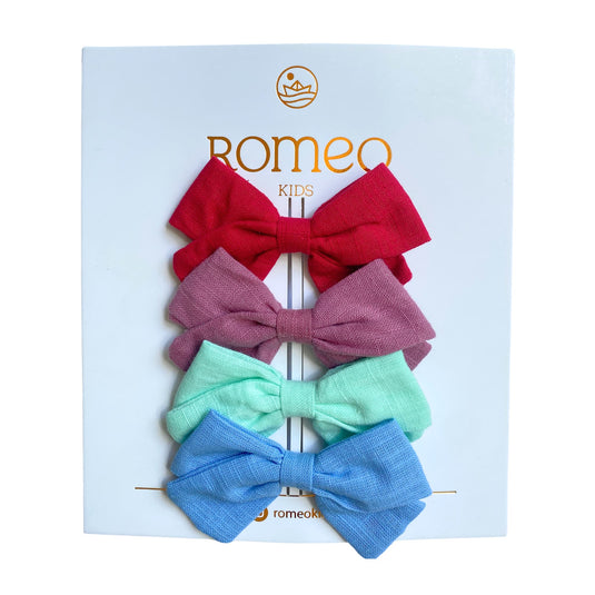 Set 4 pinzas moño para niña